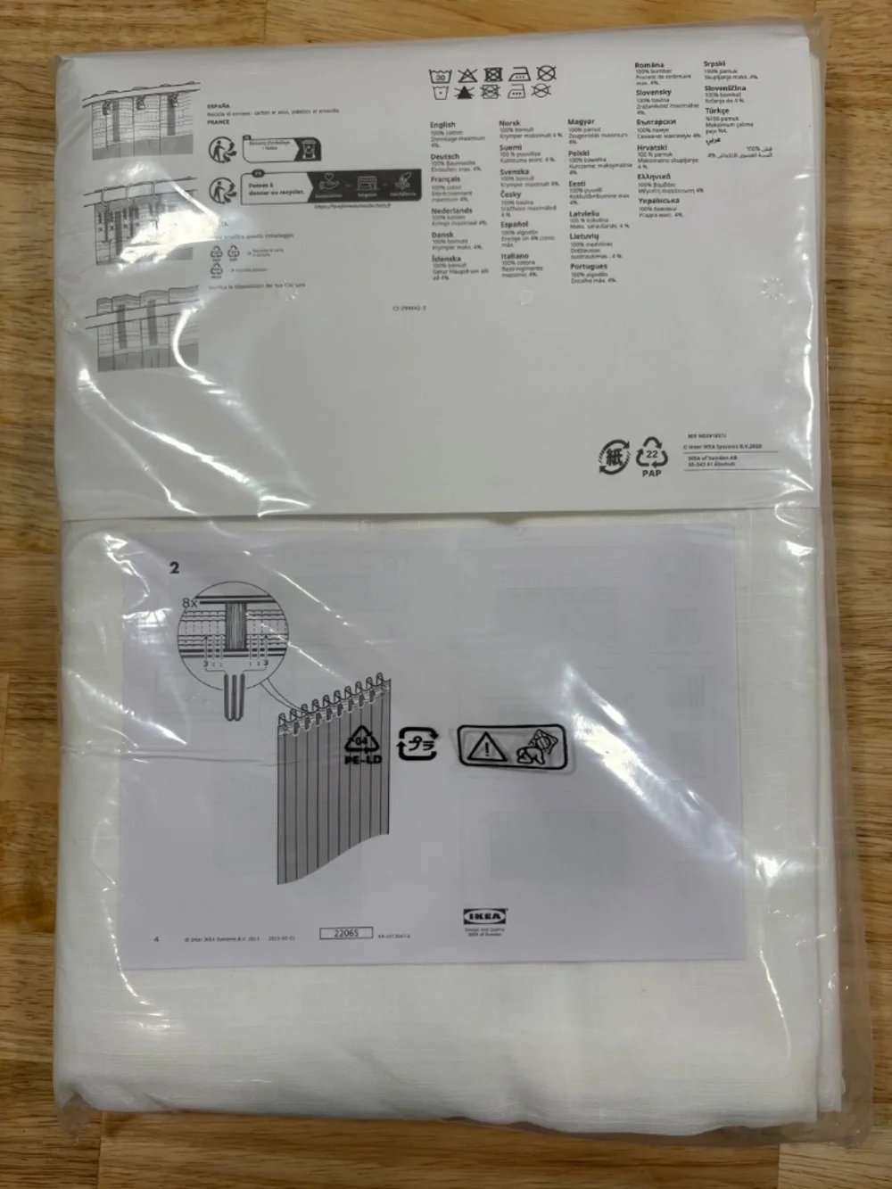 Brand New Ikea White Silverlonn 100% Cotton Curtains 2 Panels 57